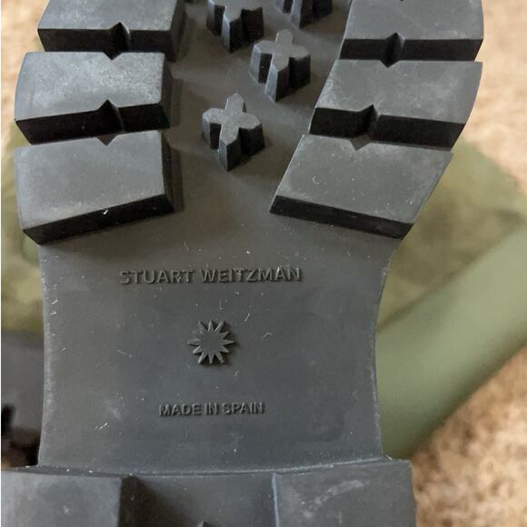 Stuart Weitzman Olive Knee High Lug Boots Stretch Shaft Combat EU 35.5 US 5B - Picture 9 of 11